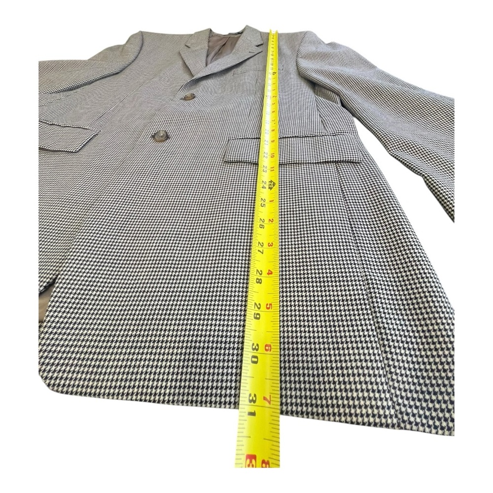 POLO M RALPH LAUREN Mens  Brown Houndstooth Wool Jacket Blazer Size 42R - Picture 7 of 13